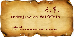 Andrejkovics Valéria névjegykártya