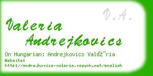 valeria andrejkovics business card